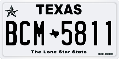 TX license plate BCM5811