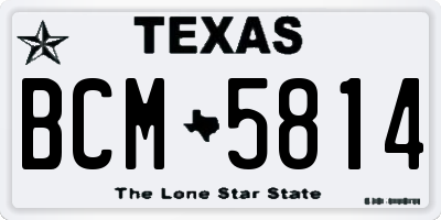 TX license plate BCM5814