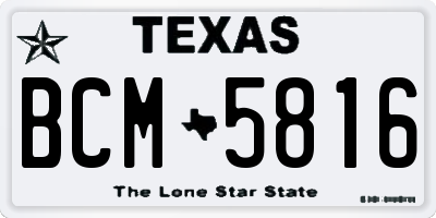 TX license plate BCM5816