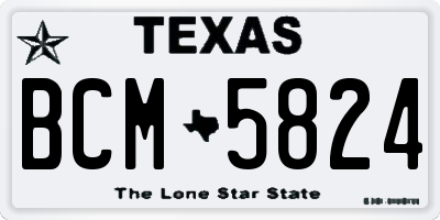 TX license plate BCM5824