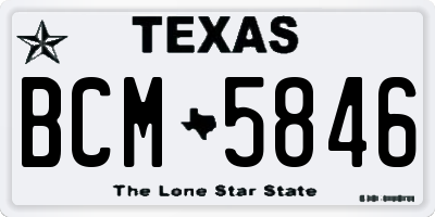TX license plate BCM5846
