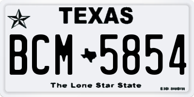 TX license plate BCM5854