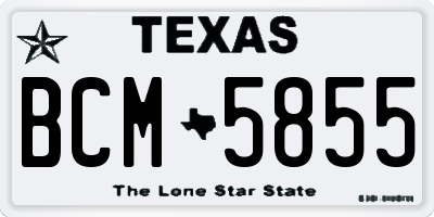 TX license plate BCM5855