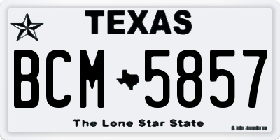 TX license plate BCM5857