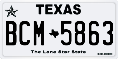 TX license plate BCM5863