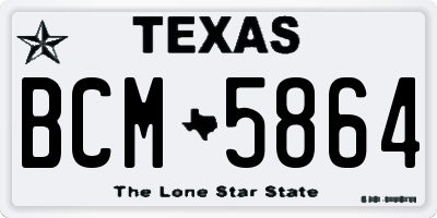 TX license plate BCM5864