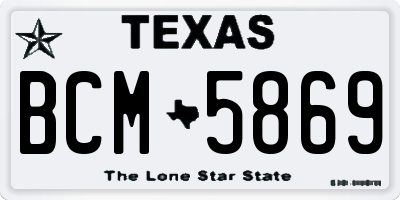 TX license plate BCM5869