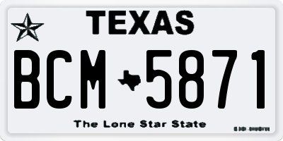 TX license plate BCM5871