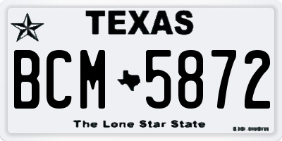 TX license plate BCM5872