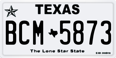 TX license plate BCM5873