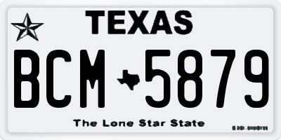 TX license plate BCM5879