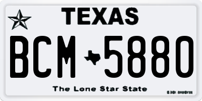TX license plate BCM5880