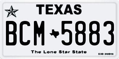 TX license plate BCM5883