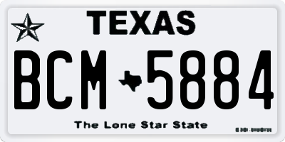 TX license plate BCM5884