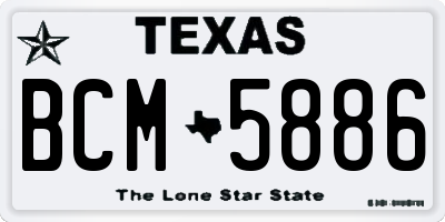 TX license plate BCM5886