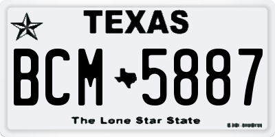 TX license plate BCM5887