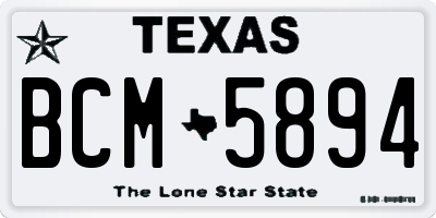 TX license plate BCM5894