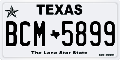TX license plate BCM5899