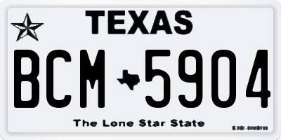 TX license plate BCM5904