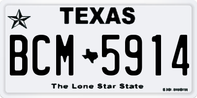 TX license plate BCM5914