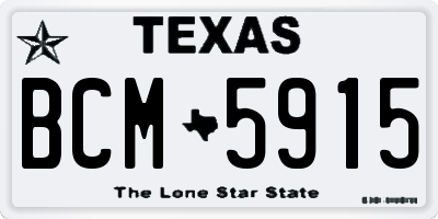 TX license plate BCM5915