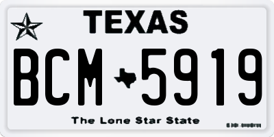 TX license plate BCM5919