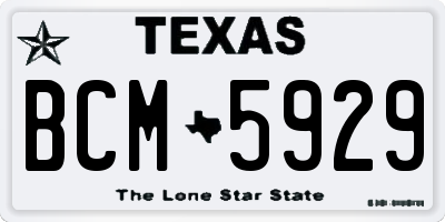 TX license plate BCM5929