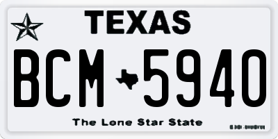 TX license plate BCM5940