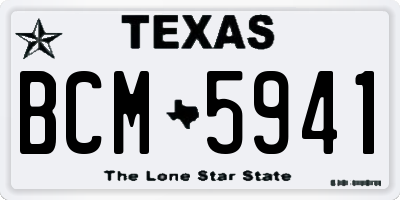 TX license plate BCM5941