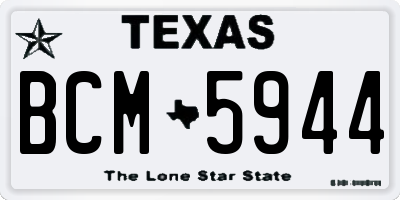 TX license plate BCM5944