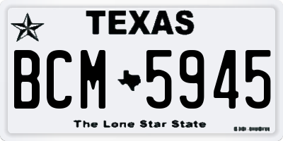 TX license plate BCM5945