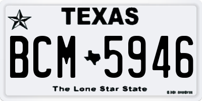 TX license plate BCM5946
