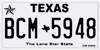 TX license plate BCM5948