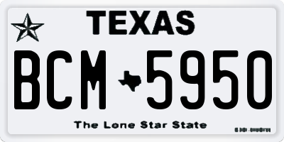 TX license plate BCM5950