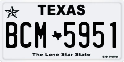 TX license plate BCM5951
