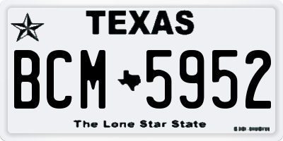 TX license plate BCM5952