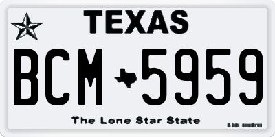 TX license plate BCM5959