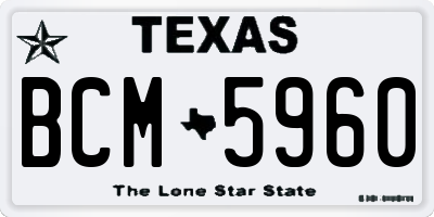 TX license plate BCM5960
