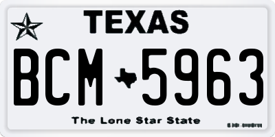 TX license plate BCM5963