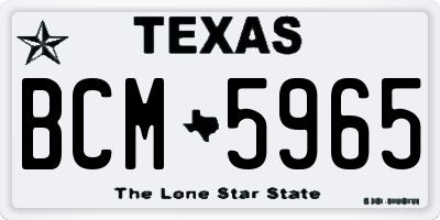 TX license plate BCM5965