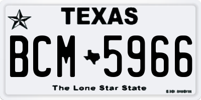 TX license plate BCM5966