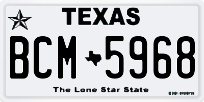 TX license plate BCM5968