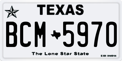 TX license plate BCM5970