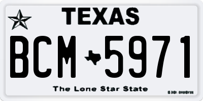 TX license plate BCM5971