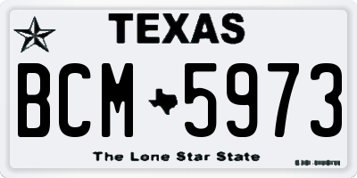 TX license plate BCM5973