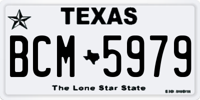 TX license plate BCM5979