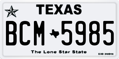 TX license plate BCM5985