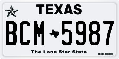 TX license plate BCM5987