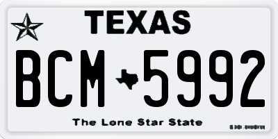TX license plate BCM5992