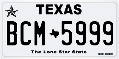 TX license plate BCM5999